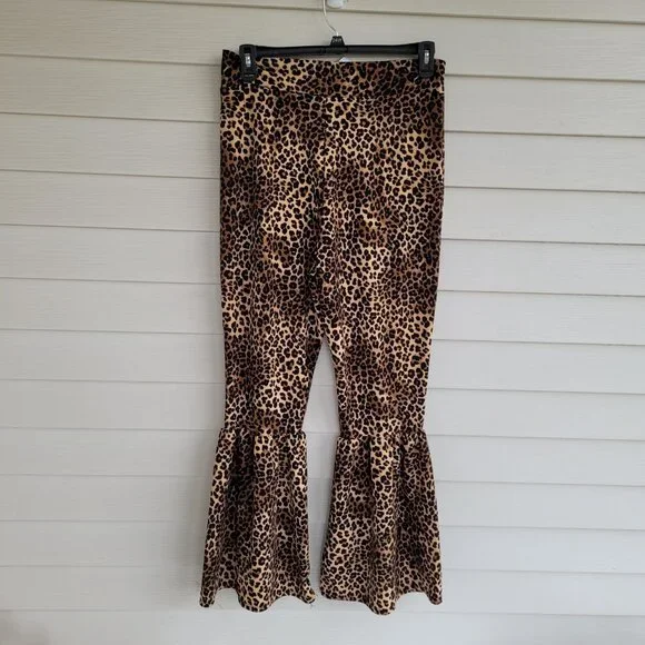 NWT Y2K Park Avenue Stretchy leopard print pants with flared bottoms - Picture 3 of 4